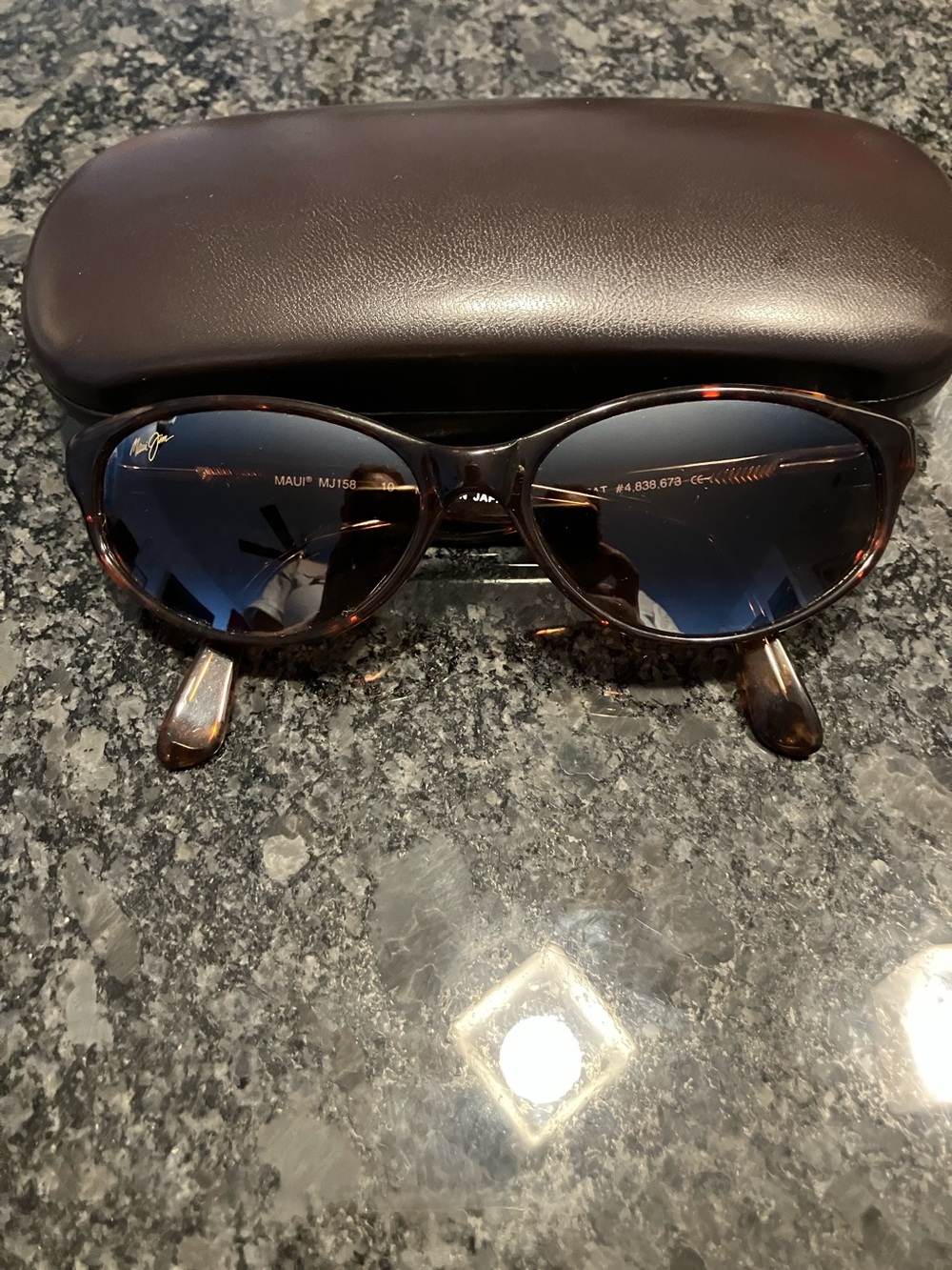 Maui Jim Tortoise Frame Sunglasses with Blue Gradient Lenses